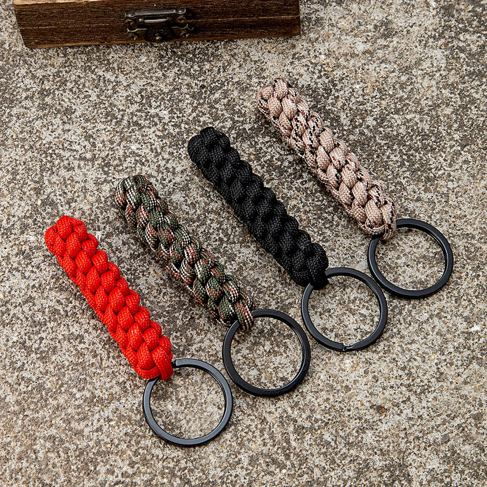 MKENDN Handmade Woven Corn Knot Survival Paracord Keychain Outdoor Rock Climbing Emergency Rescue Rope Backpack key chains Gifts - Madeinsea©