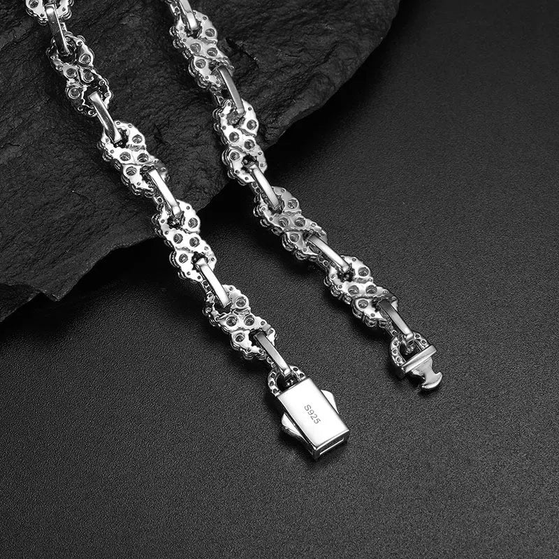Bracelet unisexe TUHE 8 mots en moissanite serti de pierres, style hip-hop