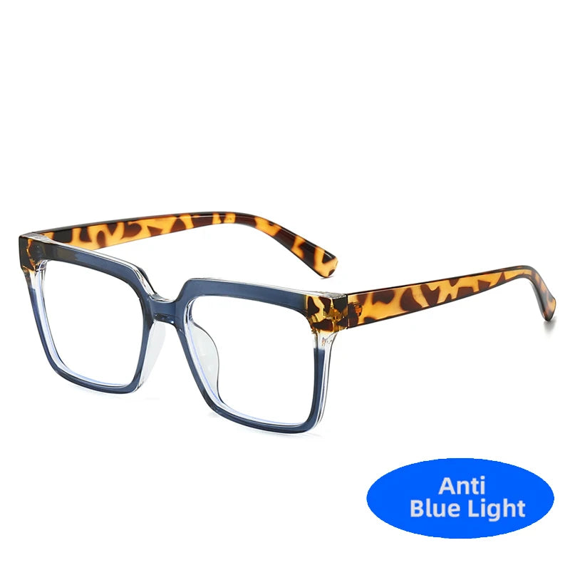 2025 TR90 Millennium Damen Quadratische Brille Bunter Rahmen Mode Polygon Klar Anti Blaues Licht Brillen Männer Optischer Leopardenrahmen