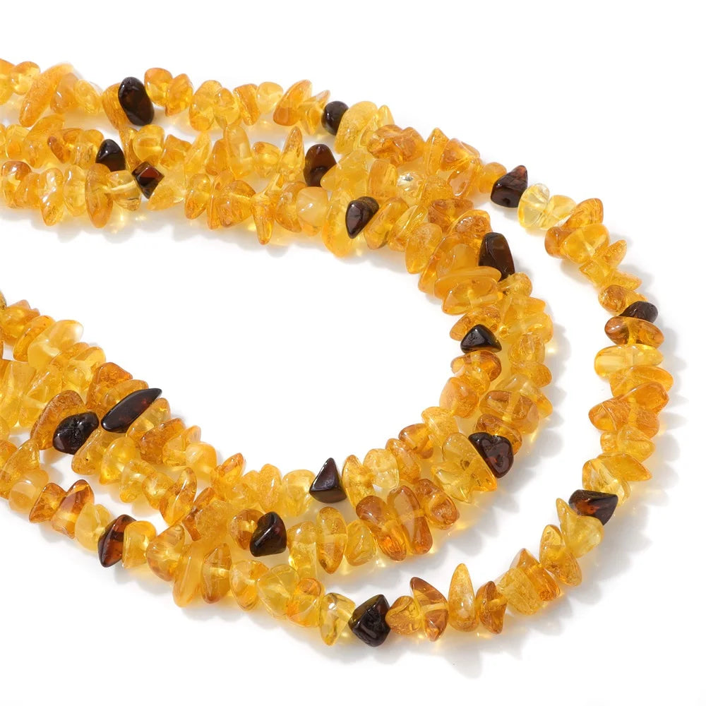 100% Natural Irregular Amber Stone Bead Round Oval Nugget Chips Raw Ambers Beads DIY Bracelet Necklace Jewelry Accessories