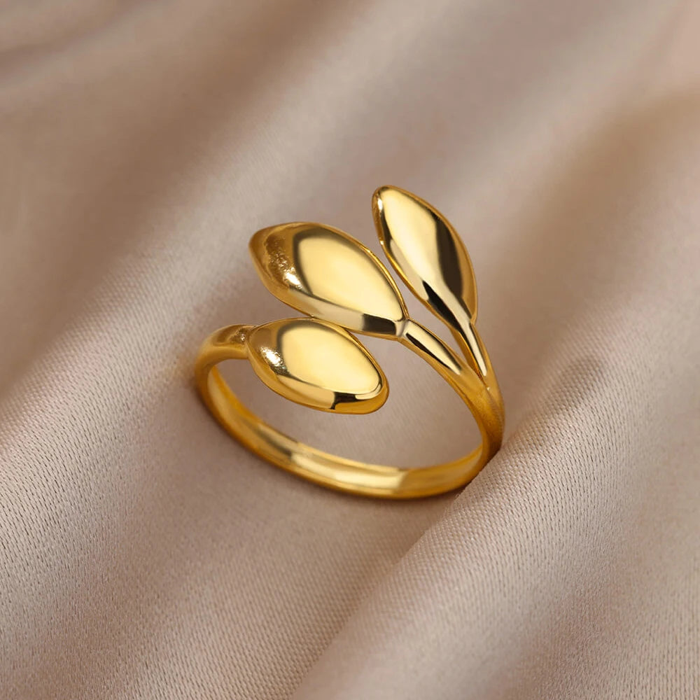 Stainless Steel Rings For Women Men Gold Color Open Gothic Geometric Ring Female Male Fashion Engagement Wedding Party Jewelry