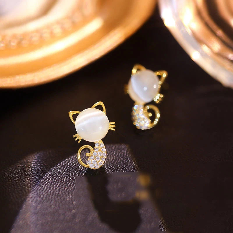 Fashion Shiny Zircon Rabbit Stud Earrings For Women Lovely Animal Bunny Rhinestone Earring Girls Wedding Party New Year Jewelry