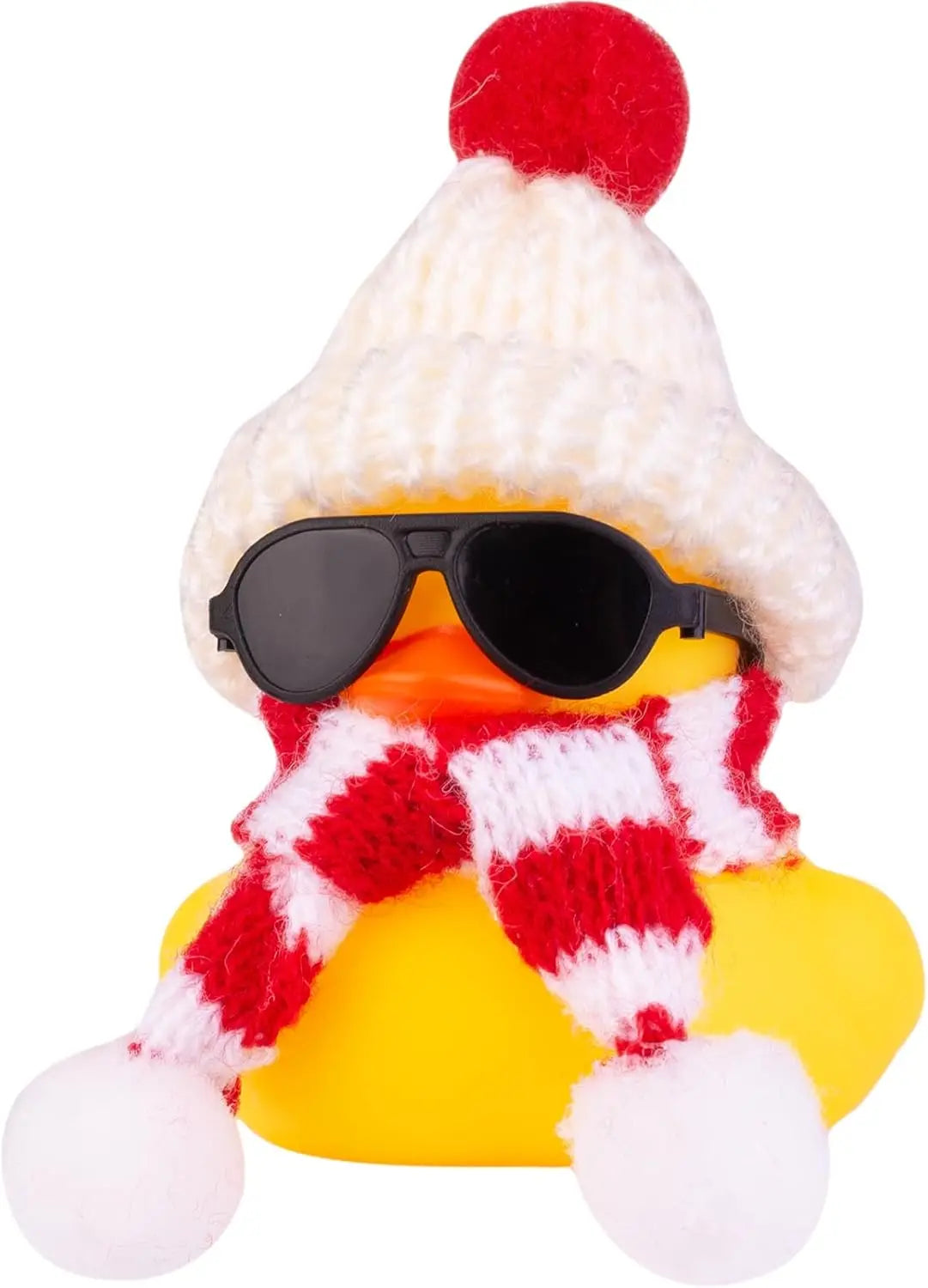 Rubber Duck Car Ornaments Winter Duck Car Dashboard Decorations for Christmas Decor and Home Decorations with Mini Hat Scarf