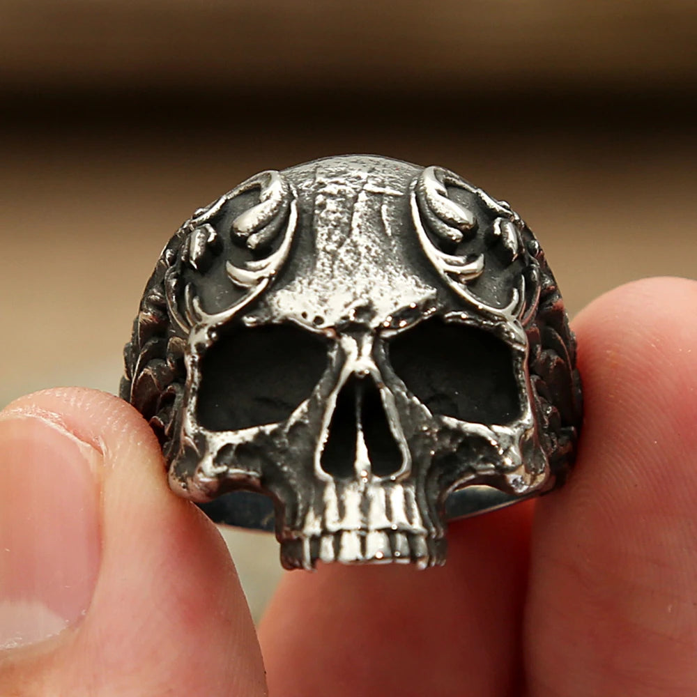 Men's Vintage Skull Ring Gothic 316L Stainless Steel Biker Rings For Men Women Punk Motorcycle Band Jewelry Gift Dropshipping - Madeinsea©