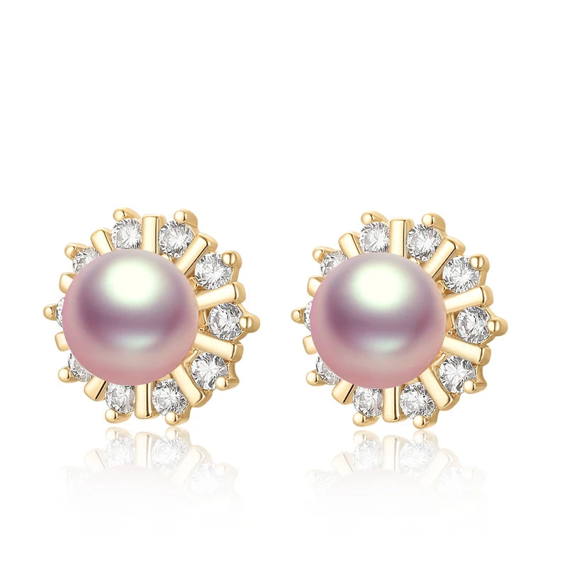 OXTAO Real Natural Freshwater Pearl Fashion Ladies Elegant Earring Jewelry Valentine's Day Girlfriend Birthday Wedding Gift