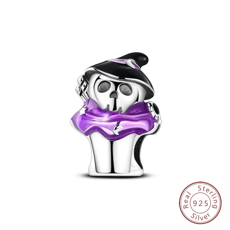 Halloween 925 Sterling Silver Design Charms Beads Pendants Suitable for Original Bracelet DIY Exquisite Making Jewelry