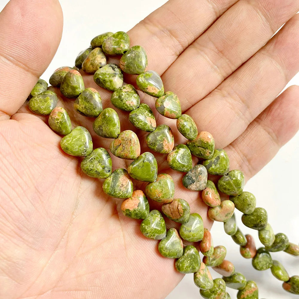 Wholesale Natural Unakite Stone Bead Green Jasper Loose Spacer Beads For Jewelry Making DIY Bracelet Necklace Accessories Supply