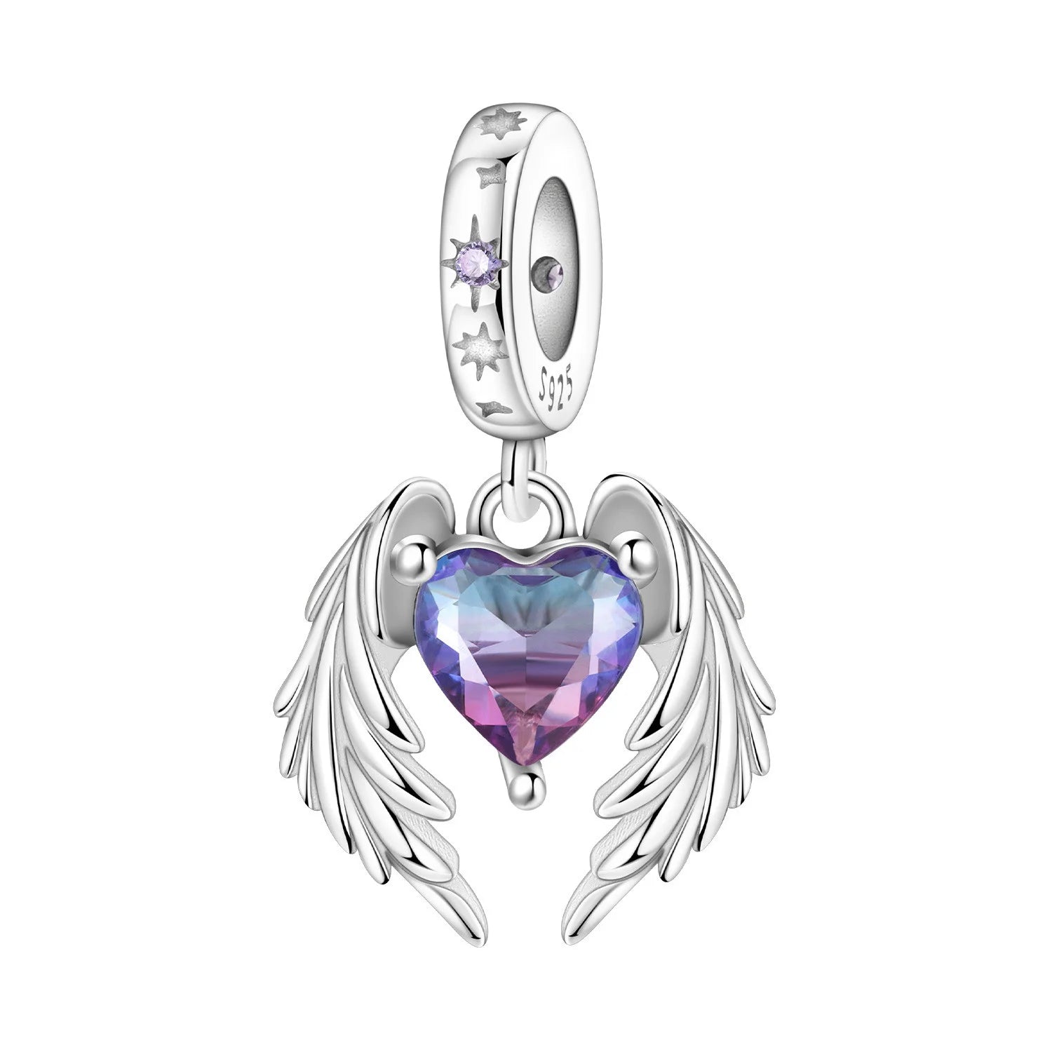 PANPOKI 925 Sterling Silver Wings Guardian Love Pendant Beads Original Pendants Bracelet Charm Jewelry Party DIY Gifts