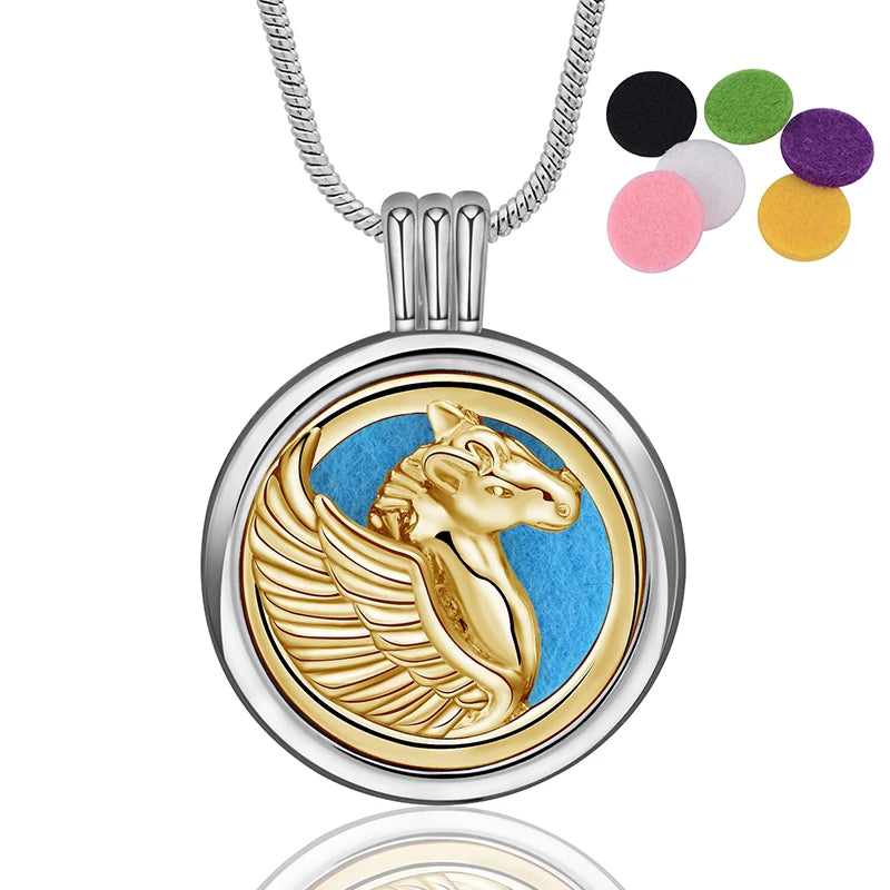 Eudora Copper Perfume Essential Oil Diffuser Necklace Aromatherapy Diffuser Locke Pendants Healing Jewelry Gift