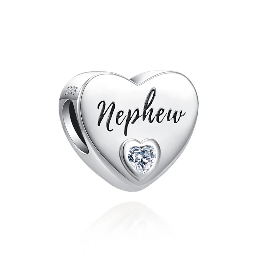 2025 Europe NEW 925 Sterling Silver Family Charm Dangle Pendant Bead Fit Women Original Bracelet Jewelry For Gift Mom Brother