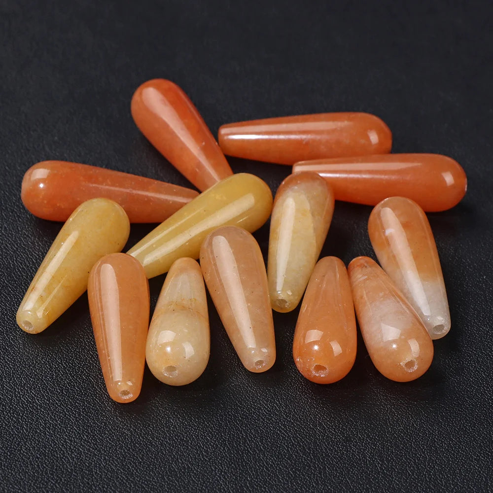 10x30mm Natural TearDrop Chalcedony Stone Beads Water Drop Jaspers Beads For DIY Jewelry Bracelet Earrings Accessori Wholesale