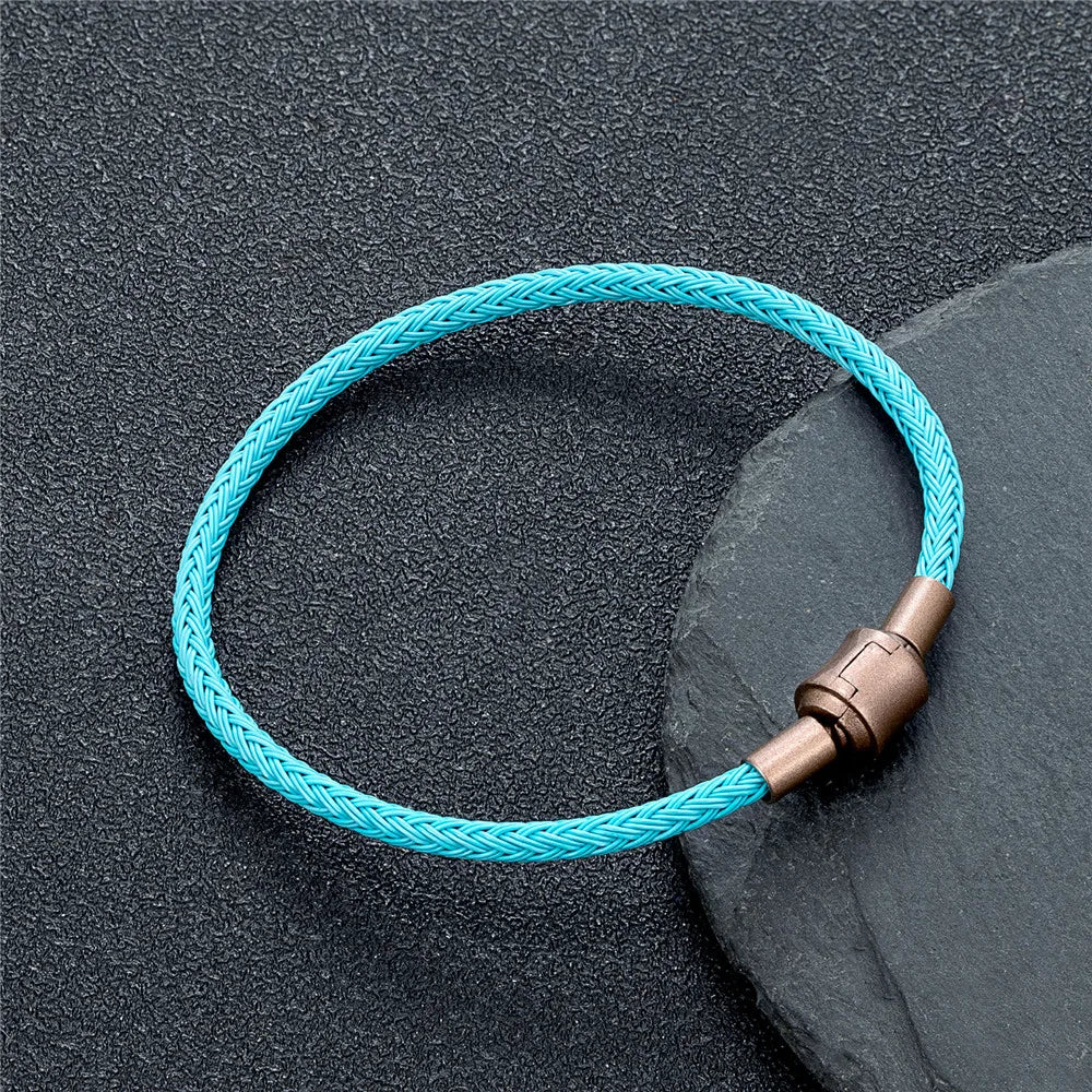 MKENDN DIY Simple Style Men Women Jewelry Non-fading Steel Wire Rope Bracelet Classic Cuff Charm Bracelet for Male Female Gifts