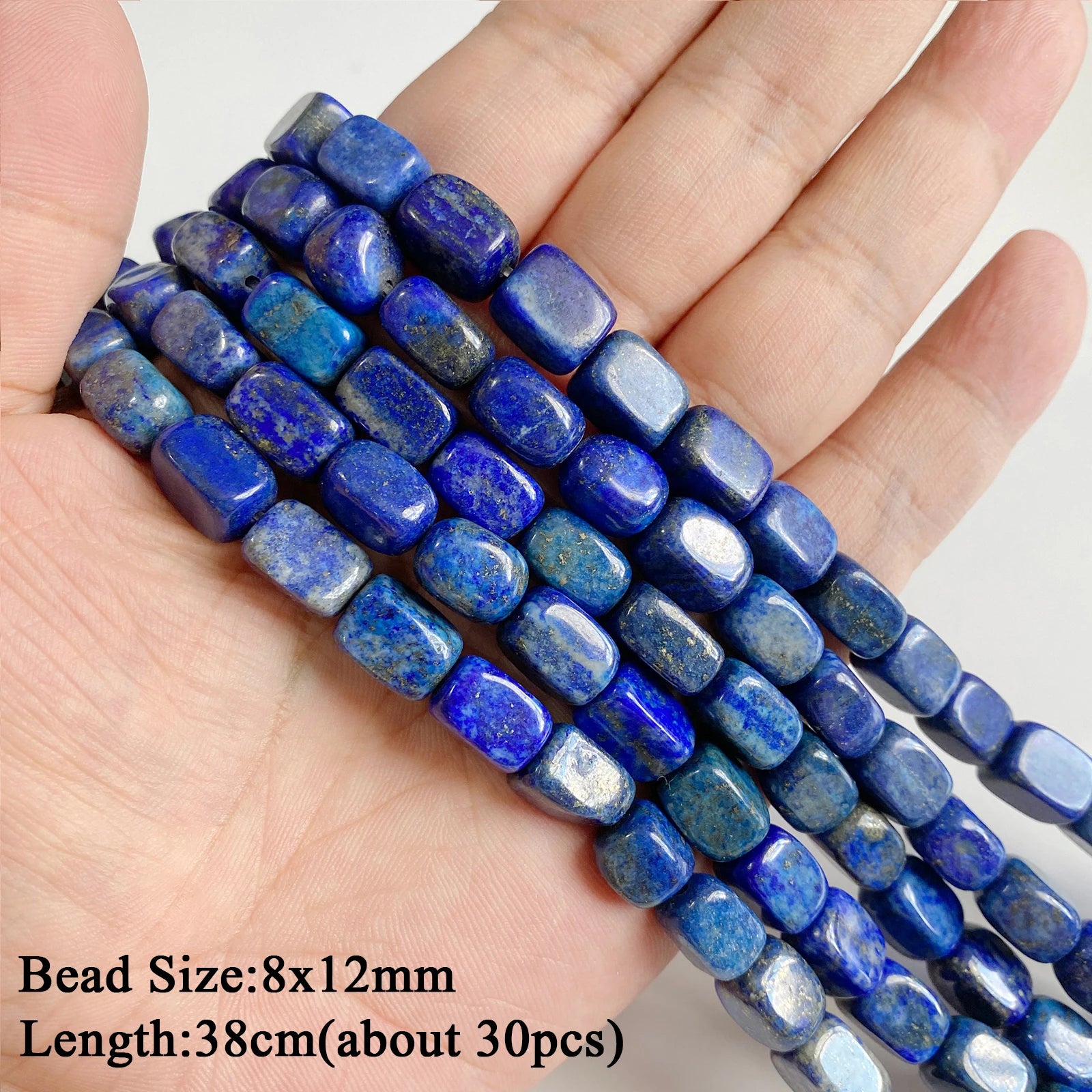 Natural Lapis Lazuli Healing Stone Bead Handmade Necklace Bracelet Bead Accessories For DIY Wisdom,Confidence,Prosperity Jewelry