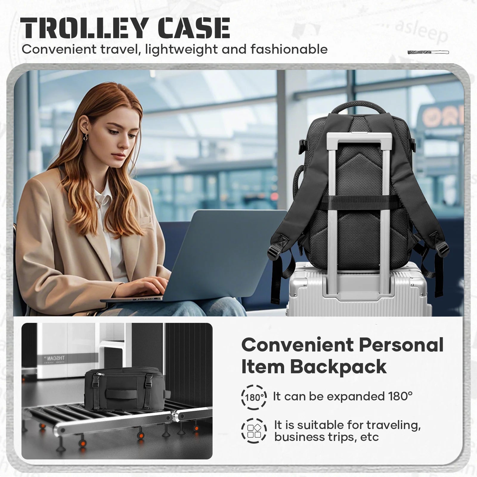 Ryanair Carry on Bag 40x30x20 cm Travel Bag Business Laptop Backpack，Travel Backpack For Women Men, Waterproof Backpack Bookbag