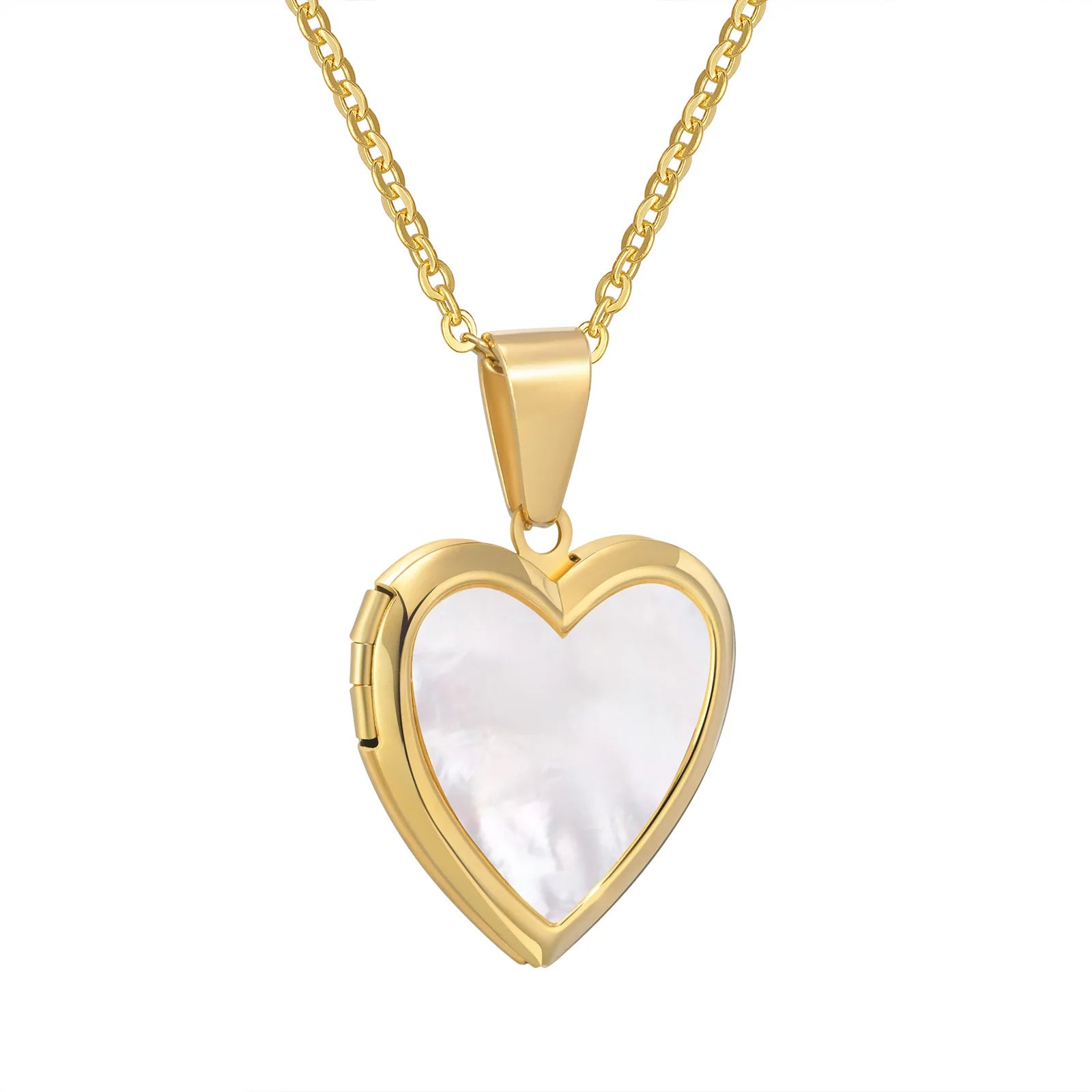 Vnox Women Locket Necklaces, Openable Heart Pendants, Stainless Steel Shell Photo Frame Necklace