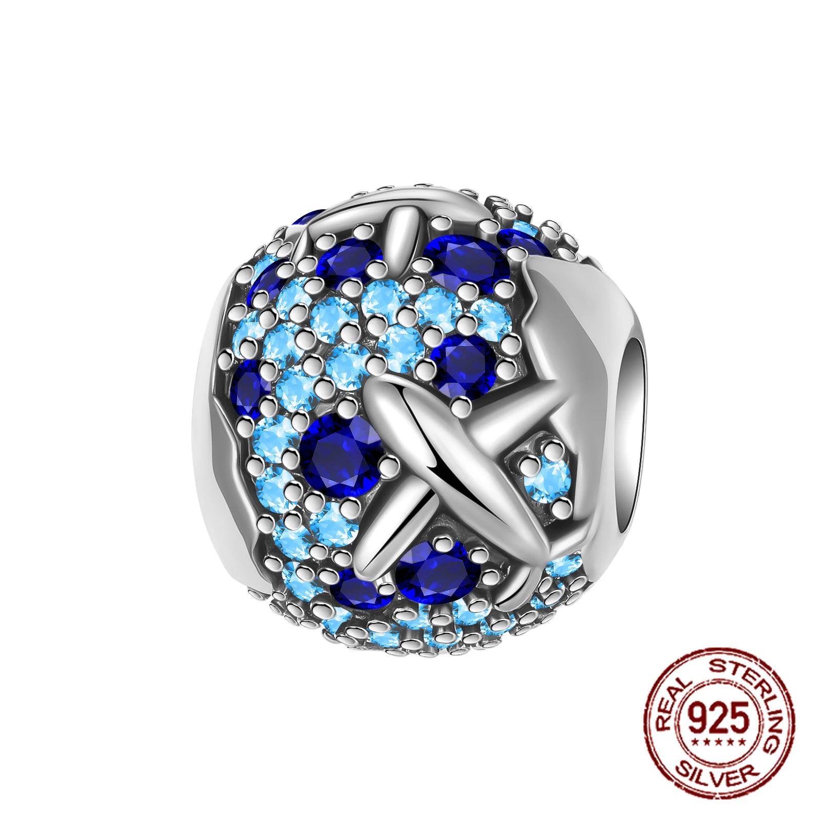 Breloque en argent sterling 925 représentant la lune, l'étoile, l'avion, l'espace, série bleue, compatible avec les bracelets Pandora originaux, bijoux à offrir