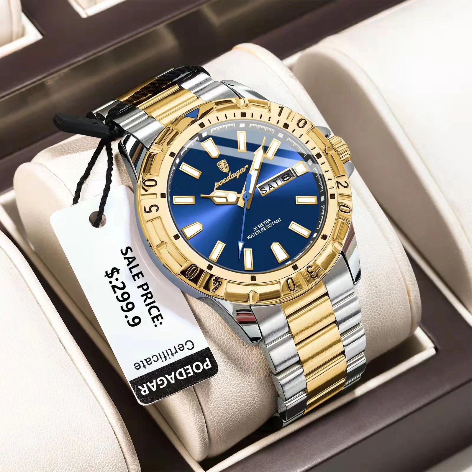 POEDAGAR Luxury Quartz Man Watch Waterproof Luminous Date Week Men Watch Military Stainless Steel Men's Watches Sport Male Clock