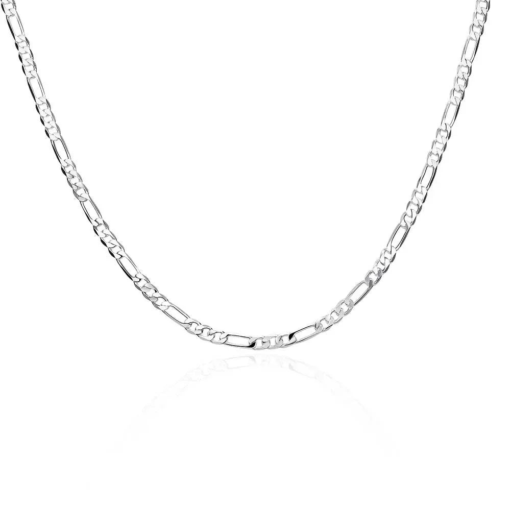 40-75cm 925 Silber 4mm Figaro Kette Halskette für Frauen Männer lange Halskette Hip Hop Schmuck Geschenk