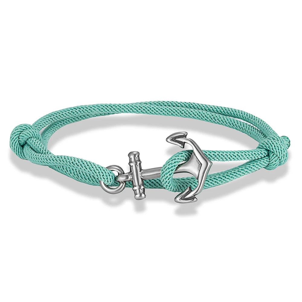 MKENDN Nautical Style Men Anchor Bracelet Handmade Adjustable Surfering Rope Braslet Unfading 3mm Thin String Braclet Homme