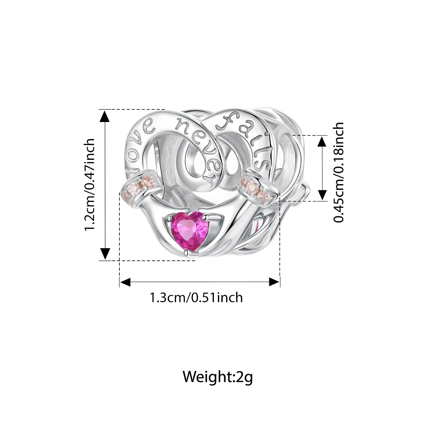 Bamoer 925 Sterling Silber Thanksgiving Truthahn Anhänger mit roten Herzperlen für Damen Armband Accessoires DIY Weihnachtsgeschenk