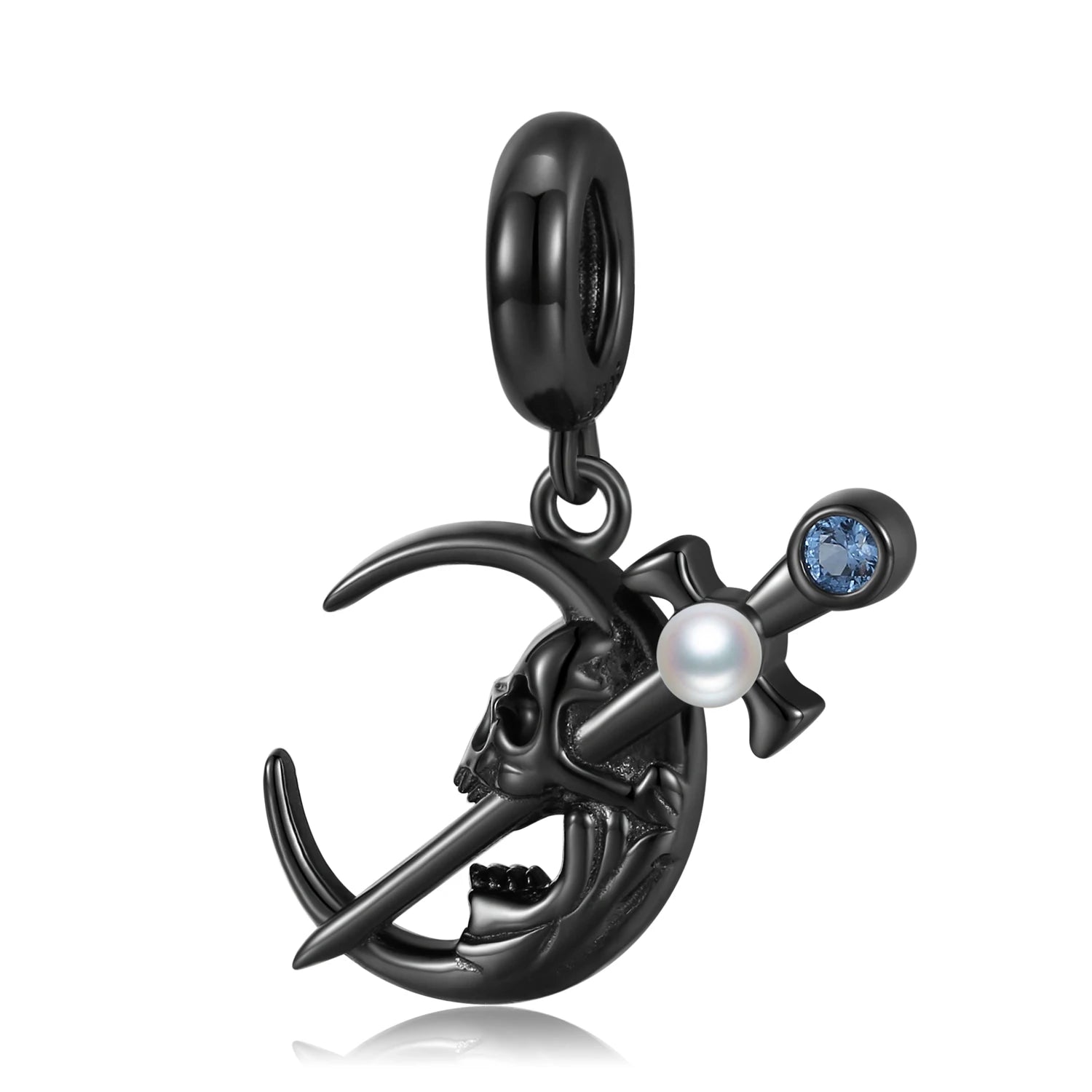 925 Sterling Silver Black Heart Left Right Face Butterfly Octopus Skull Halloween Beads for Charms Bracelet Pendant Diy Bracelet