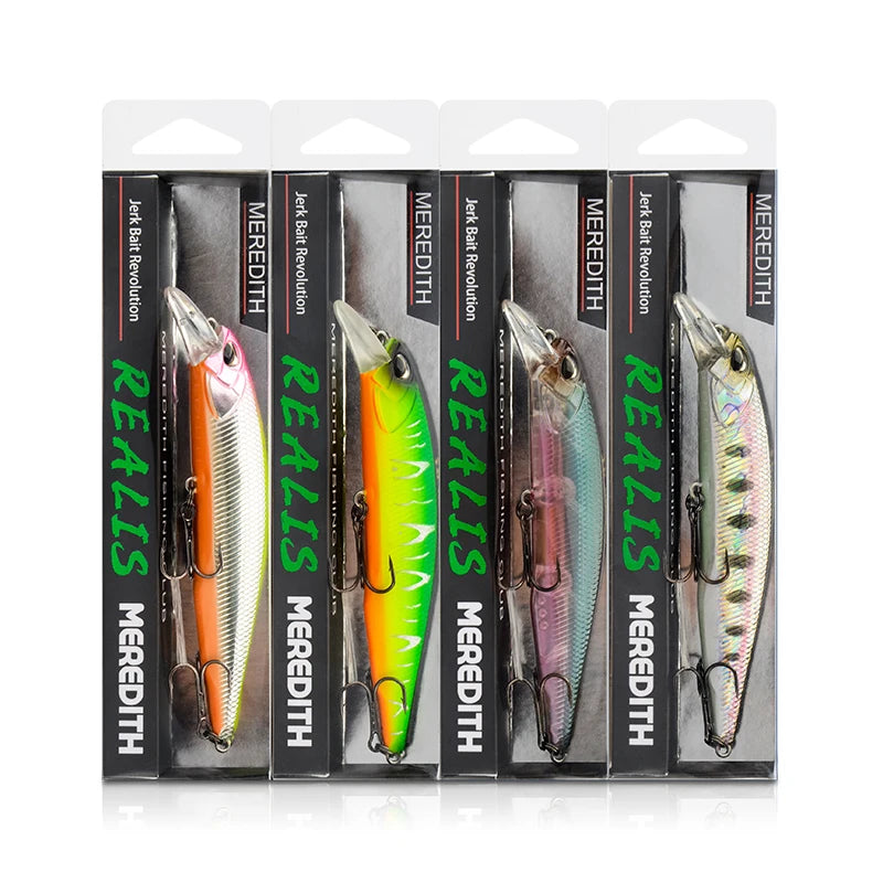 MEREDITH JERK MINNOW 100F 14g  Floating Wobbler Fishing Lure 24Color Minnow Lure Hard Bait Quality Professional Depth0.8-1.0m - Madeinsea©