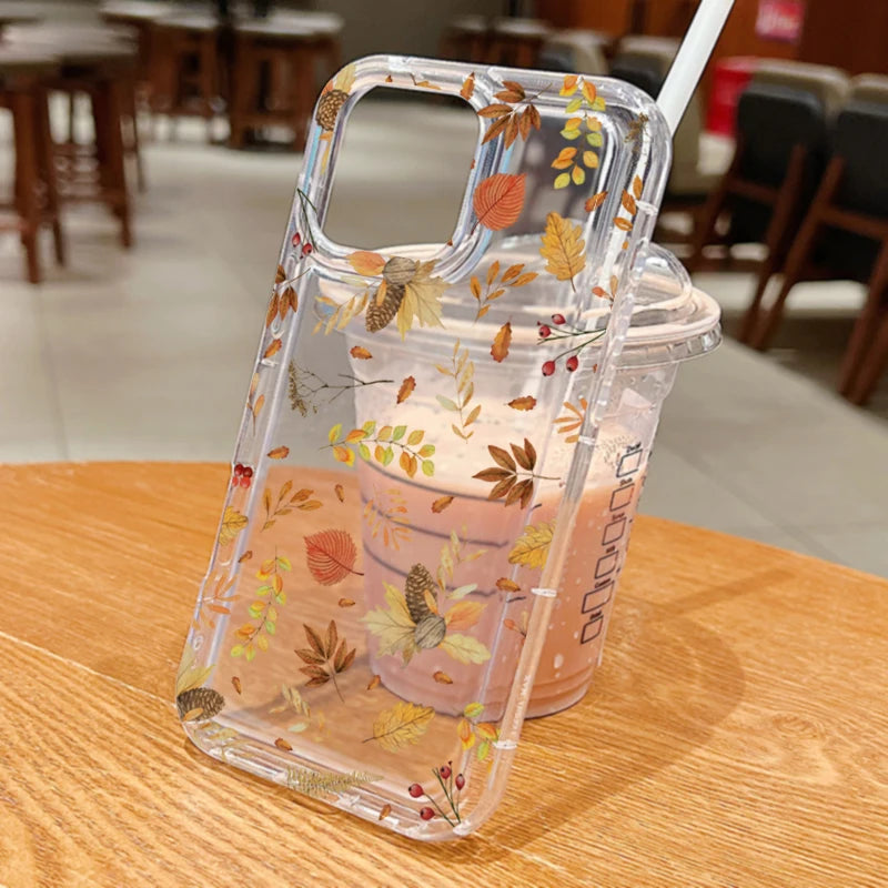 Warm Autumn Leaf Pattern Phone Case For Xiaomi Redmi Note 13 12 12S 11 11S 10 10S Pro Plus 5G Redmi 13C 4G Silicone Clear Cover