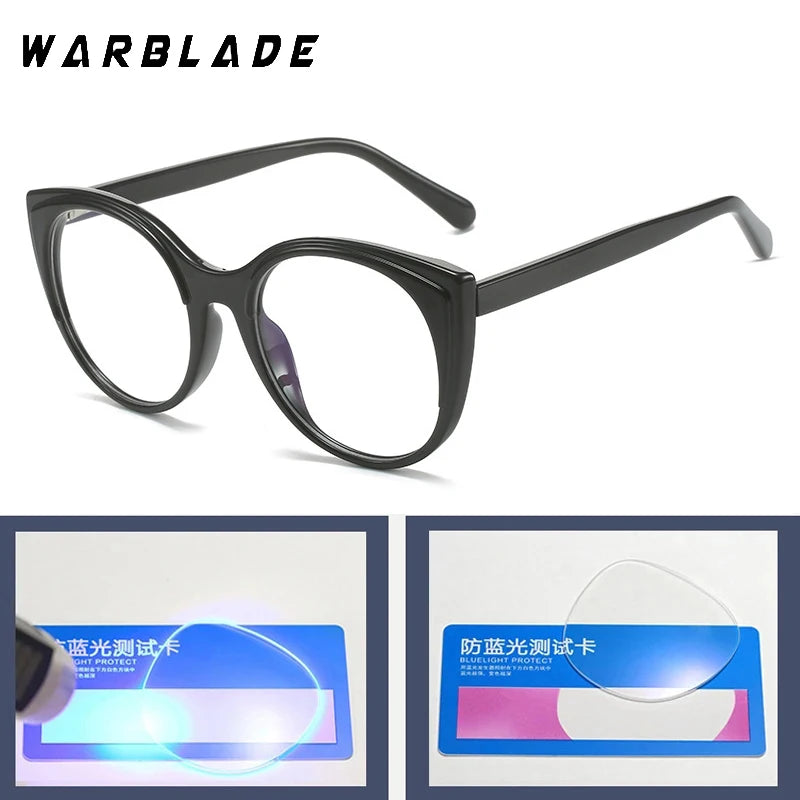 High Quality TR90 Computer Glasses Frame Women Men Anti Blue Light Cat Eye Eyewear Blocking Glasses Optical Spectacle Eyeglass