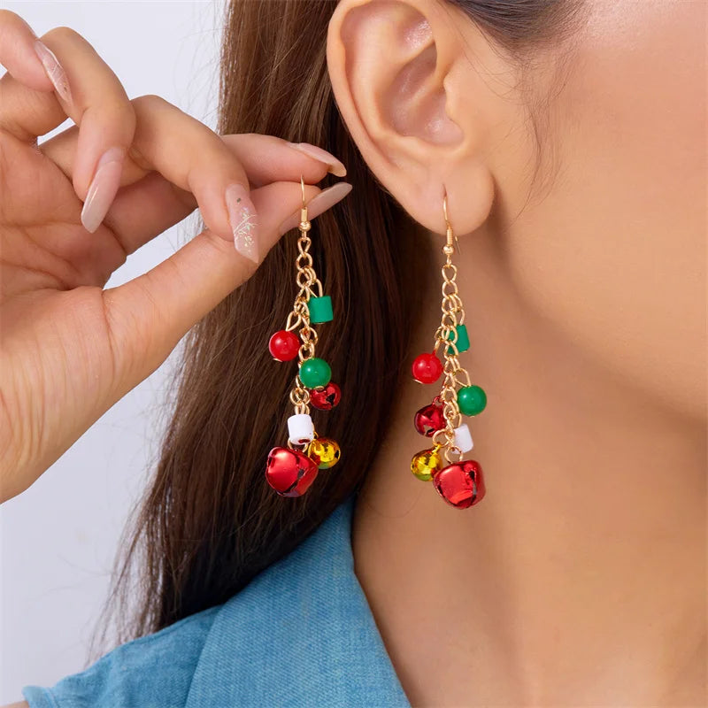 Fashion Christmas Asymmetrical Dangle Earrings for Women Santa Claus Snowman Snowflake Xmas Tree Earring Girls New Year Jewelry