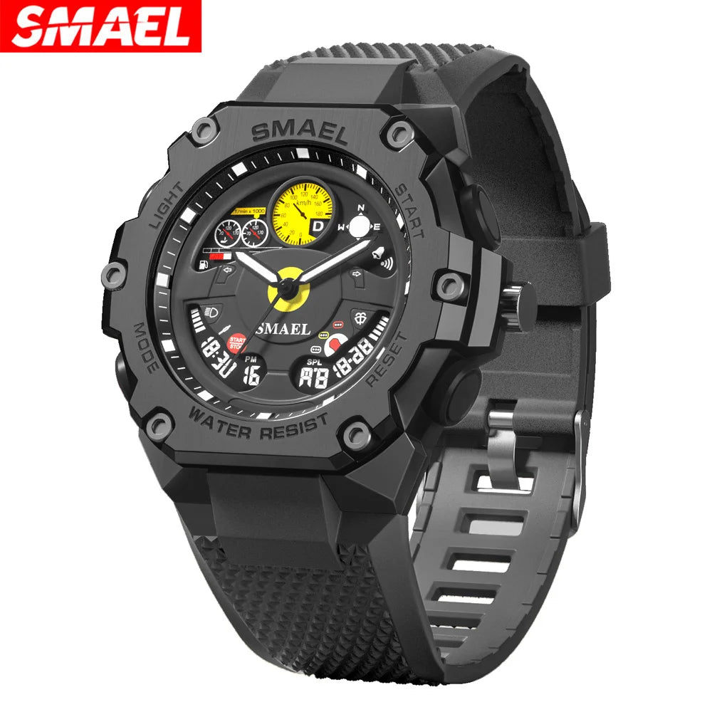 SMAEL 8092 Electronic Quartz Watch Students Multifunction Waterproof Luminous Alarm Clock Calendar Outdoor Sport Watches for Man