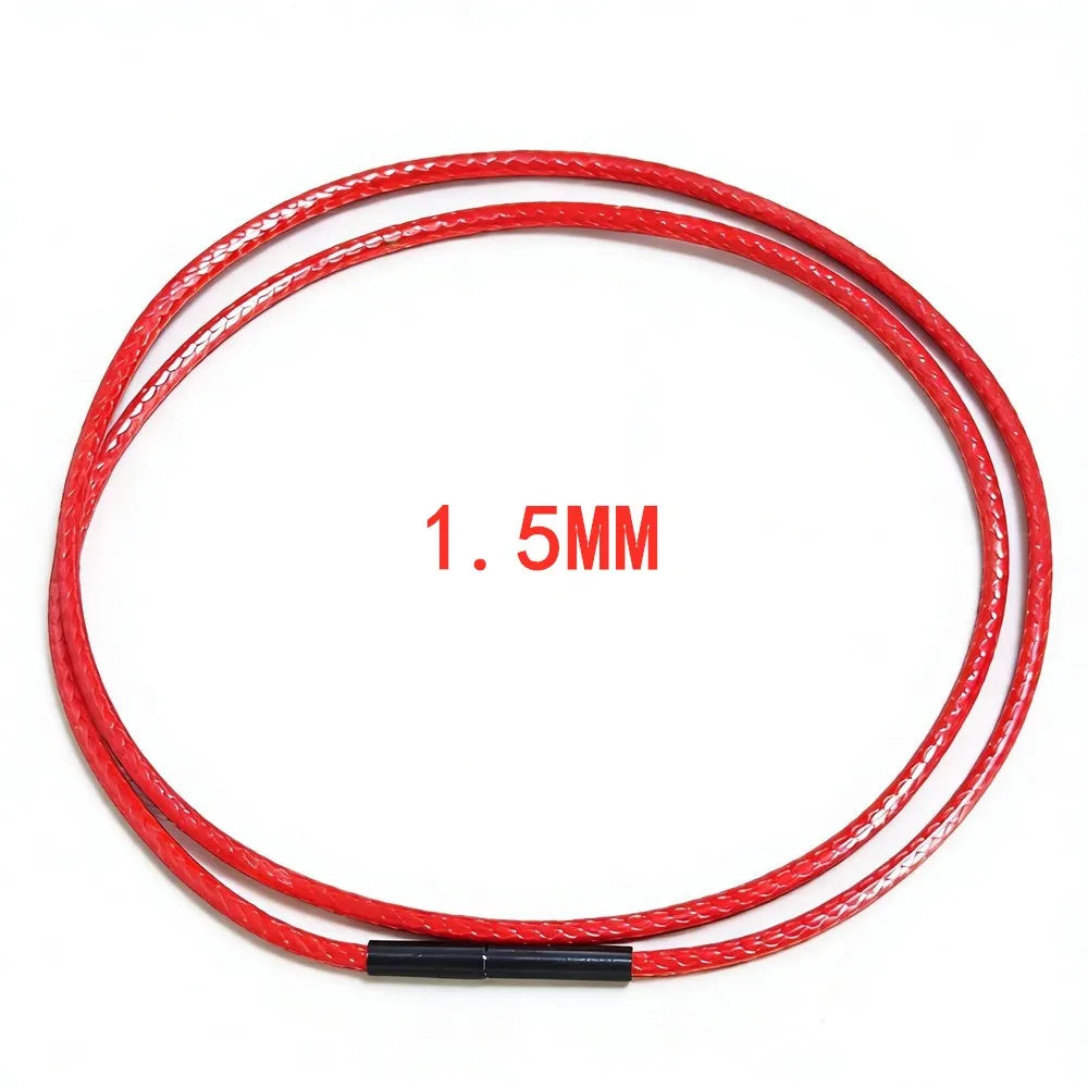 MKENDN Black Leather Chain Necklace for Diy Women Men Handmade Braid Rope Long Necklace 40/50/60/70CM Neck Pendant Chain Jewelry