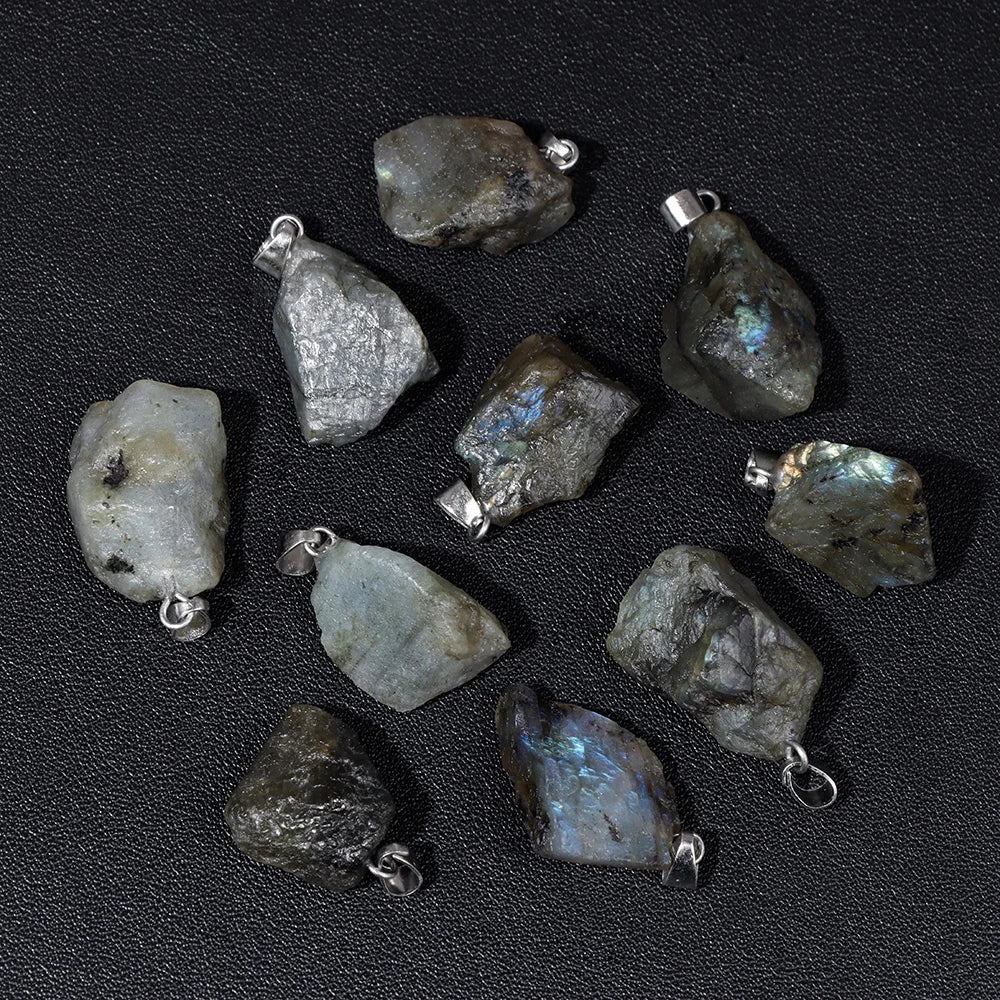 5pcs/lot Natural Stone Pendant Irregular Rough Quartz Crystal Energy Charms For Jewery Making Earrings Necklace DIY Accessories