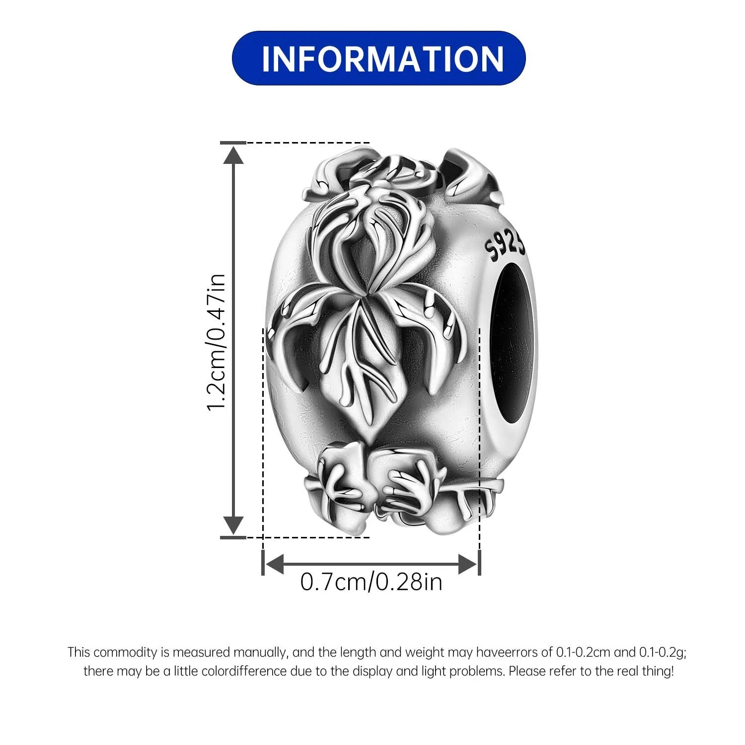 PANPOKI 925 Sterling Silver Iris Flower Isolation Beads Original Pendants Bracelet Charm Jewelry Party DIY Trendy Gifts