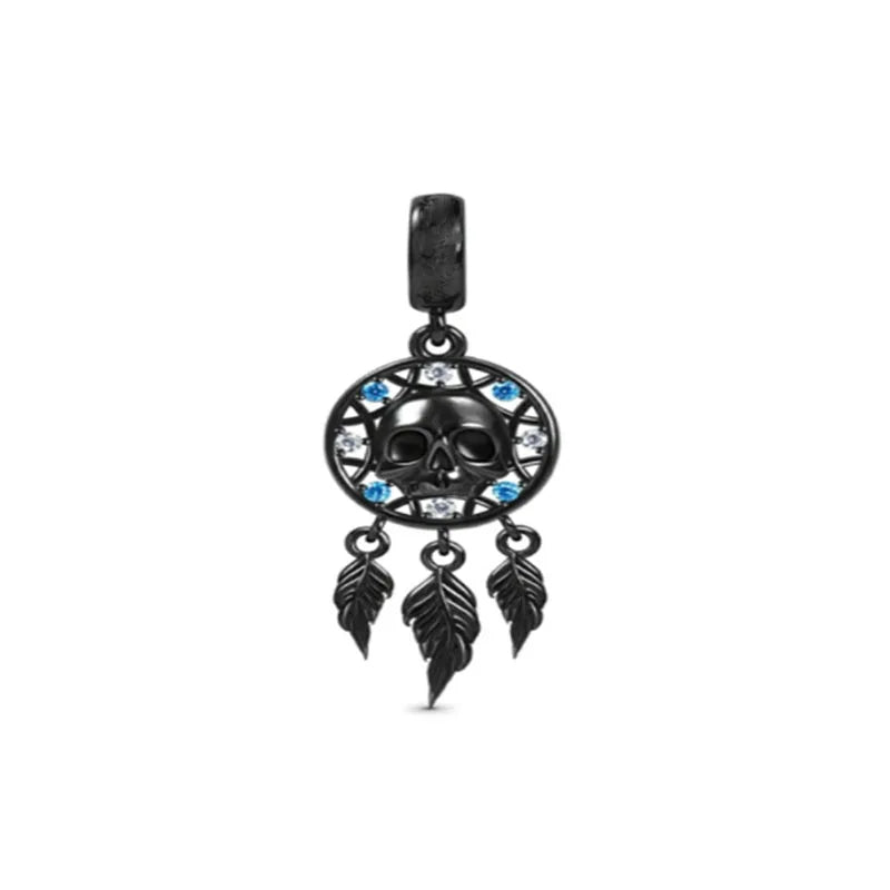 New 925 Silver Dark Black Series Charm Clown Bead Spider Pendant Talisman Women's Jewelry Fit Original European Bracelet Gift
