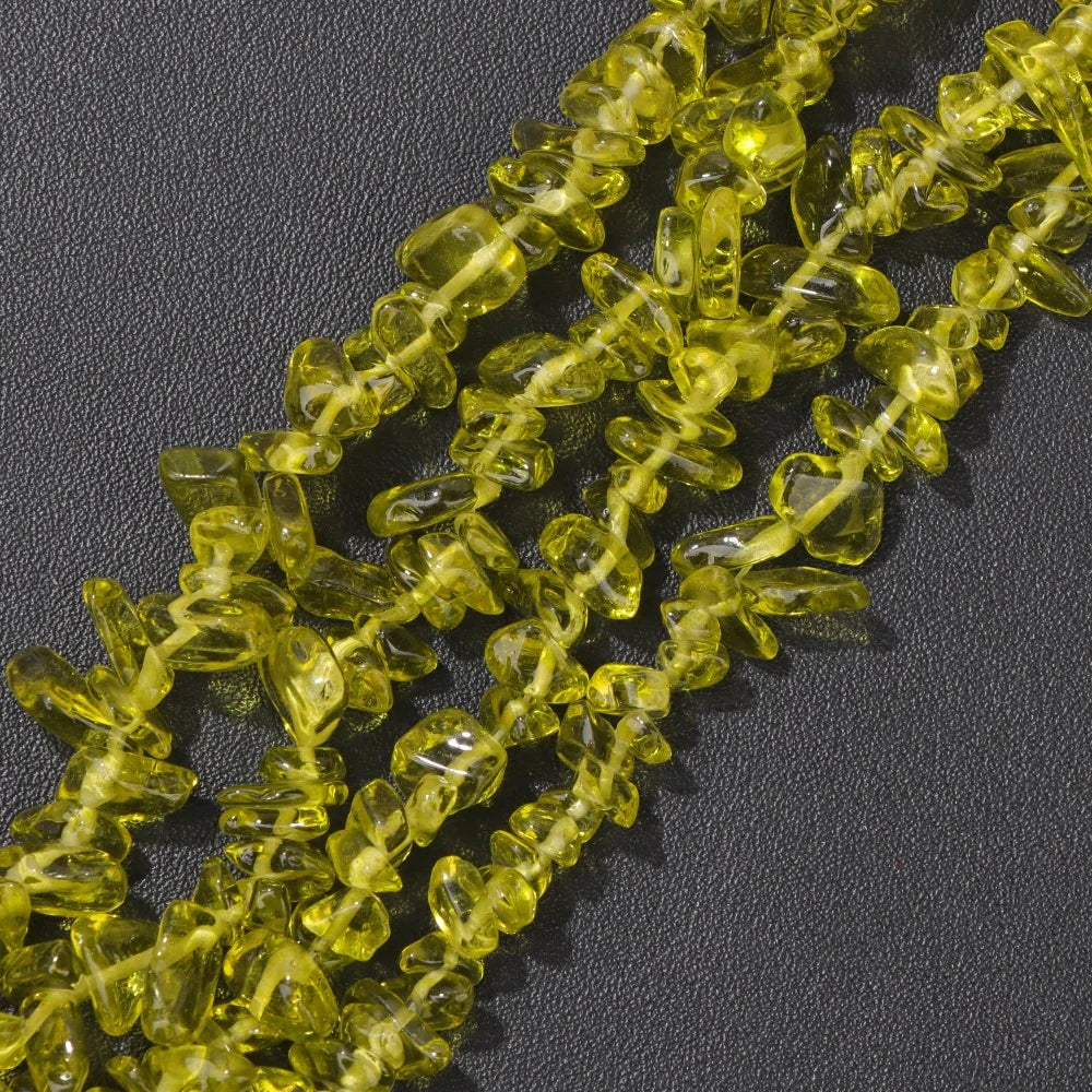 5-8MM Colorful Irregular Glass Beads Dyed Transparent Crystal Chips Beads Fit DIY Women Jewelry Bracelet Necklace Earring