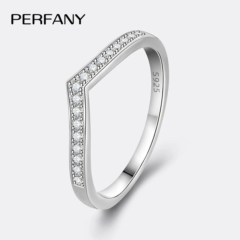 PERMANY All Moissanite Ring for Women S925 Pure Silver Laboratory Certified Diamond Geometric Ring Minimalist Party Jewelry