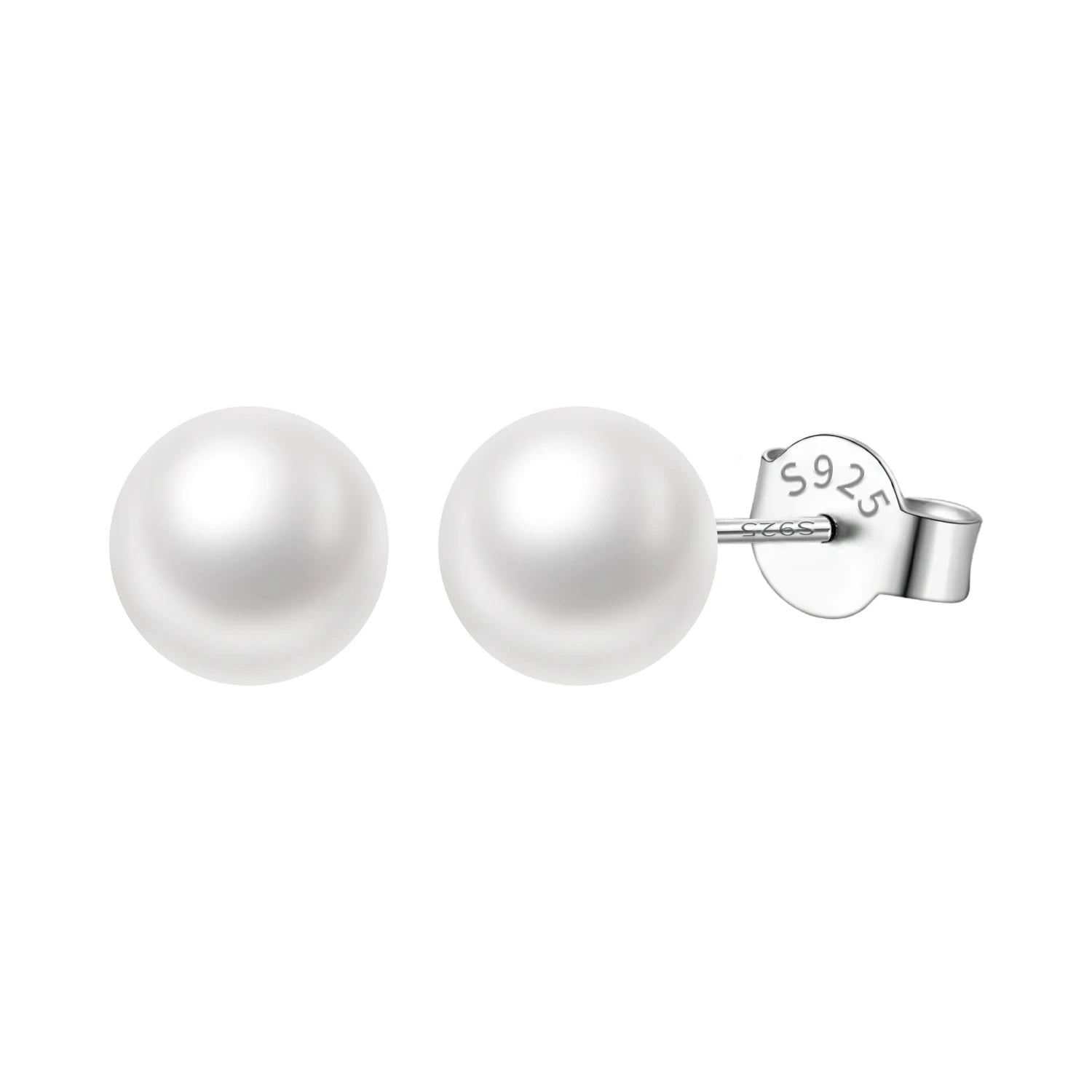 PANPOKI S925 Sterling Silver Versatile And Minimalist Pearls Stud Earrings For Lady S925 Jewelry Party Anniversary Trendy Gifts