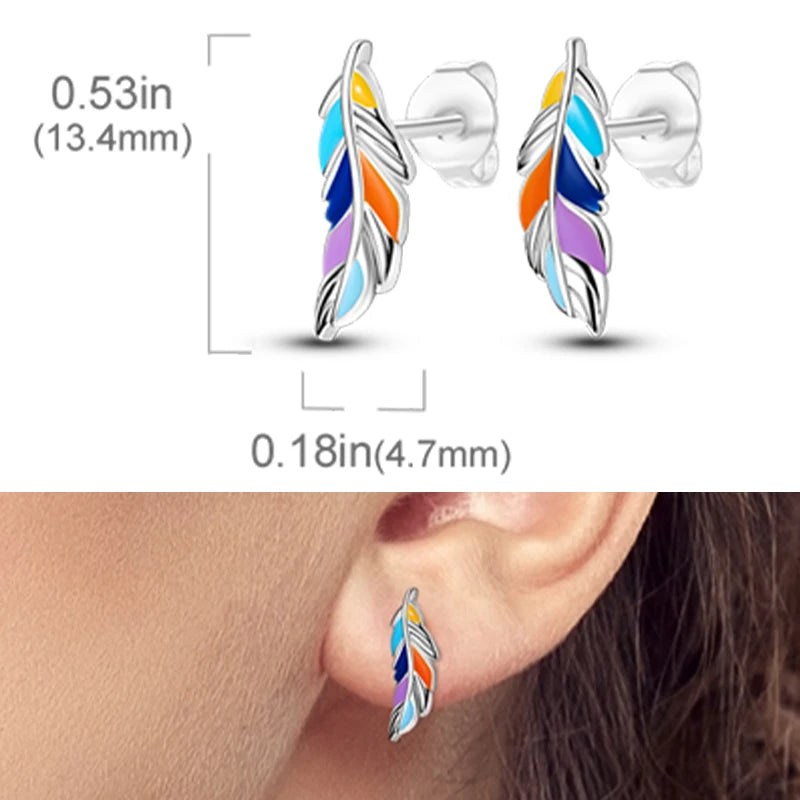 Earrings 925 Sterling Silver Stud Earrings Unicorn Star Zircon Stud Hoop Earrings For Women Girls Lovely Fashion Jewelry Gift