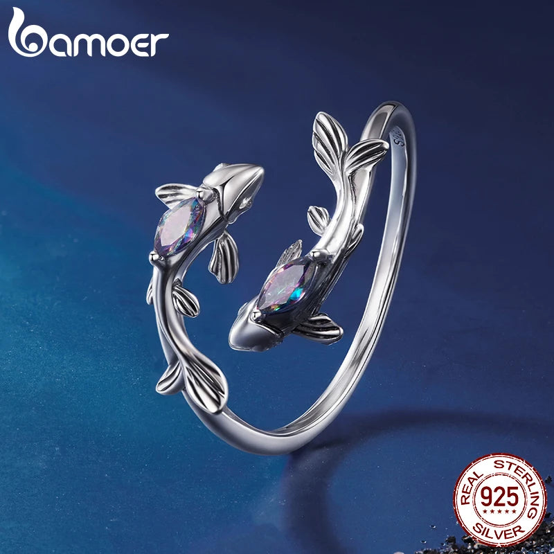 BAMOER 925 Sterling Silver Zodiac Sign Open Ring, Rainbow Oval Zircon 12 Constellation Ring for Women Girls Astrology Birthday