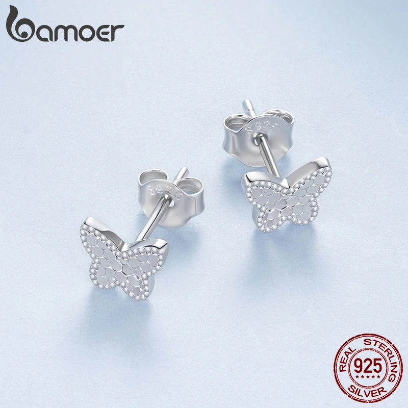 BAMOER Funkelnde, polierte Herzohrstecker, glänzende Schuppenohrringe für gestochene Finger, Damen und Mädchen, glitzernder Schmuck, Modeaccessoires