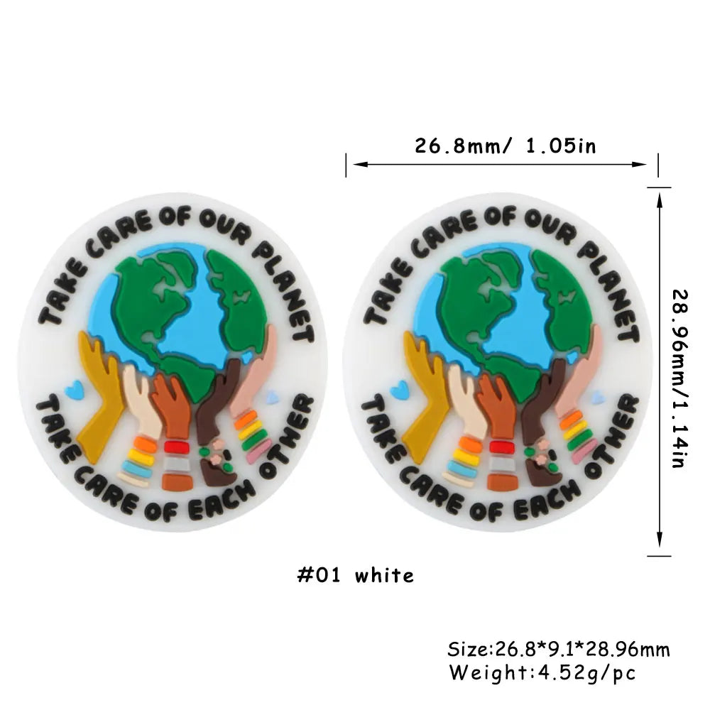 Lot de 5 ou 10 perles en silicone MOM pour la fabrication de bijoux, colliers, bracelets, accessoires de bijouterie