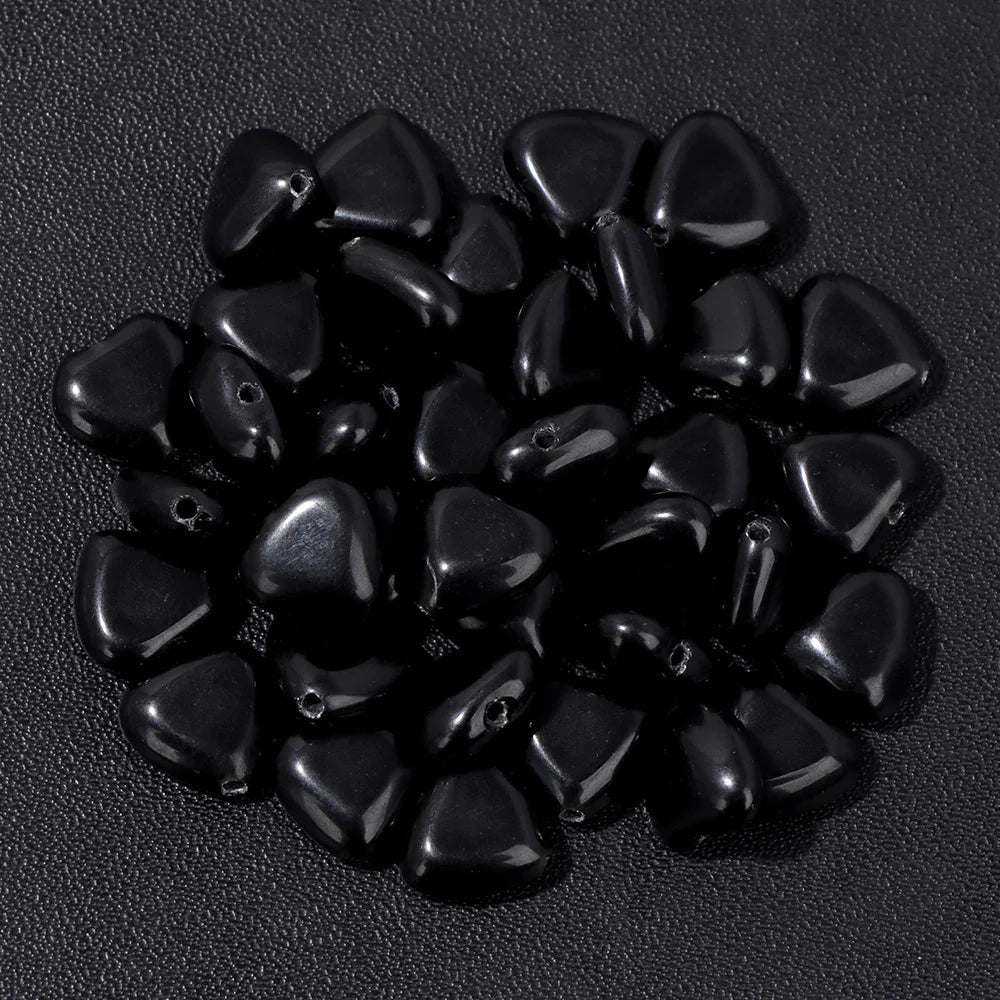 Natural Gems Heart Shape Stone Bead Central Drilled Fluorite Quartzs Loose Spacer Beads For Jewelry Making DIY Bracelet Earrings