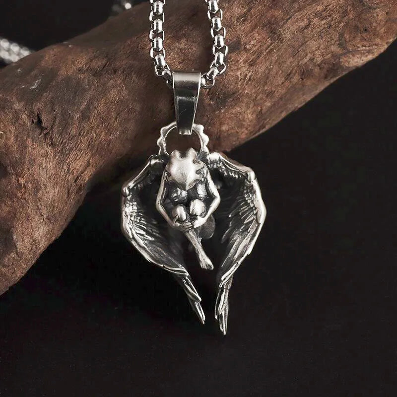 Silver-Plated Anime Mecha Beautiful Girl Girl Pendant Necklace Men and Women Hip-Hop Rock Punk Trendy Jewelry Gift - Madeinsea©