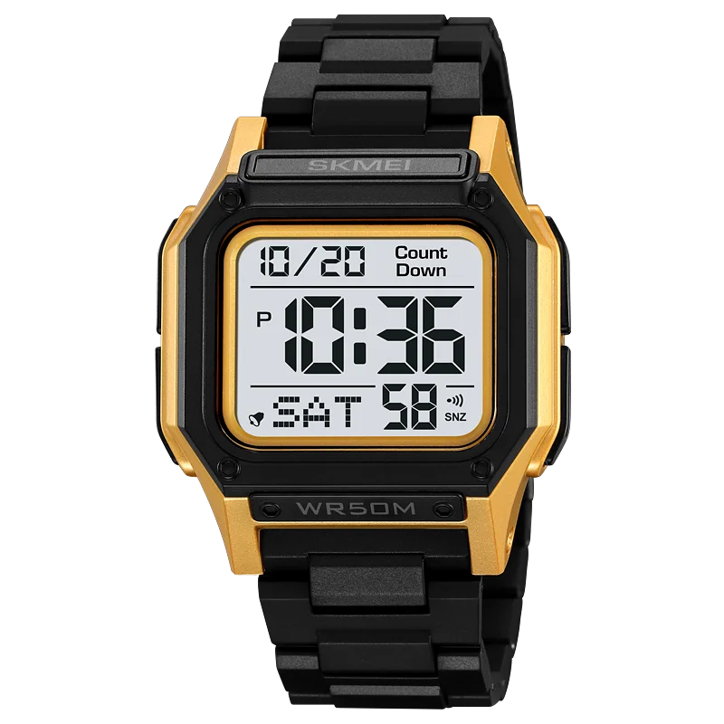 SKMEI Waterproof Sport Watch for Man Countdown Stopwatch Digital Wristwatch 2Time Fashion Mens Clock