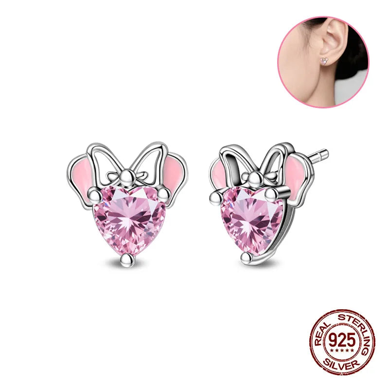 Crystal Zircon 100% 925 Sterling Silver Earrings Butterfly Zirconia Silver Stars Stud Earrings For Women Sterling Silver Jewelry