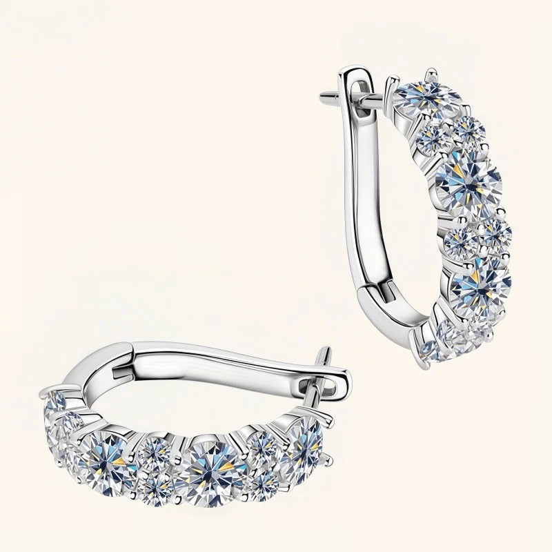 925 Sterling Silver Moissanite Earrings - Simple, Elegant, Classic, Versatile, High-Quality, Suitable for Both Men and Women