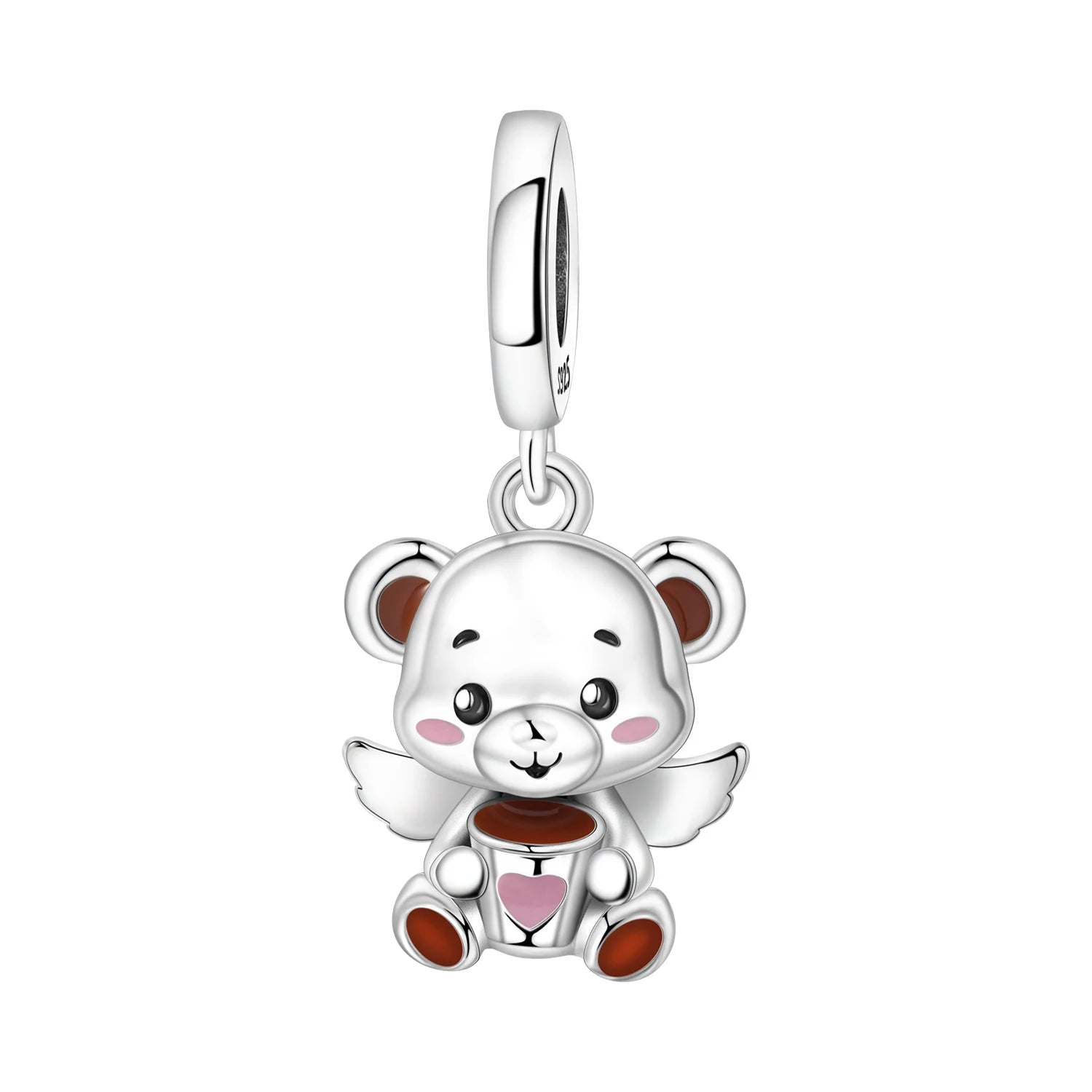 PANPOKI 925 Sterling Silver Cute Panda Animals Beads Original Pendants Bracelet Charm Jewelry Party DIY Trendy Gifts