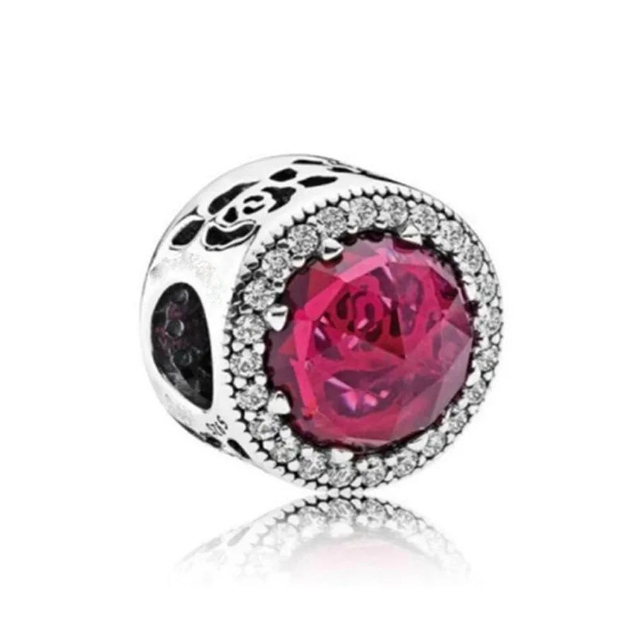 New 925 Silver Red Color Charm Strawberry Bee perfume Dream Catcher Apple Bead Fit Original Bracelet Jewellery Gift red heart