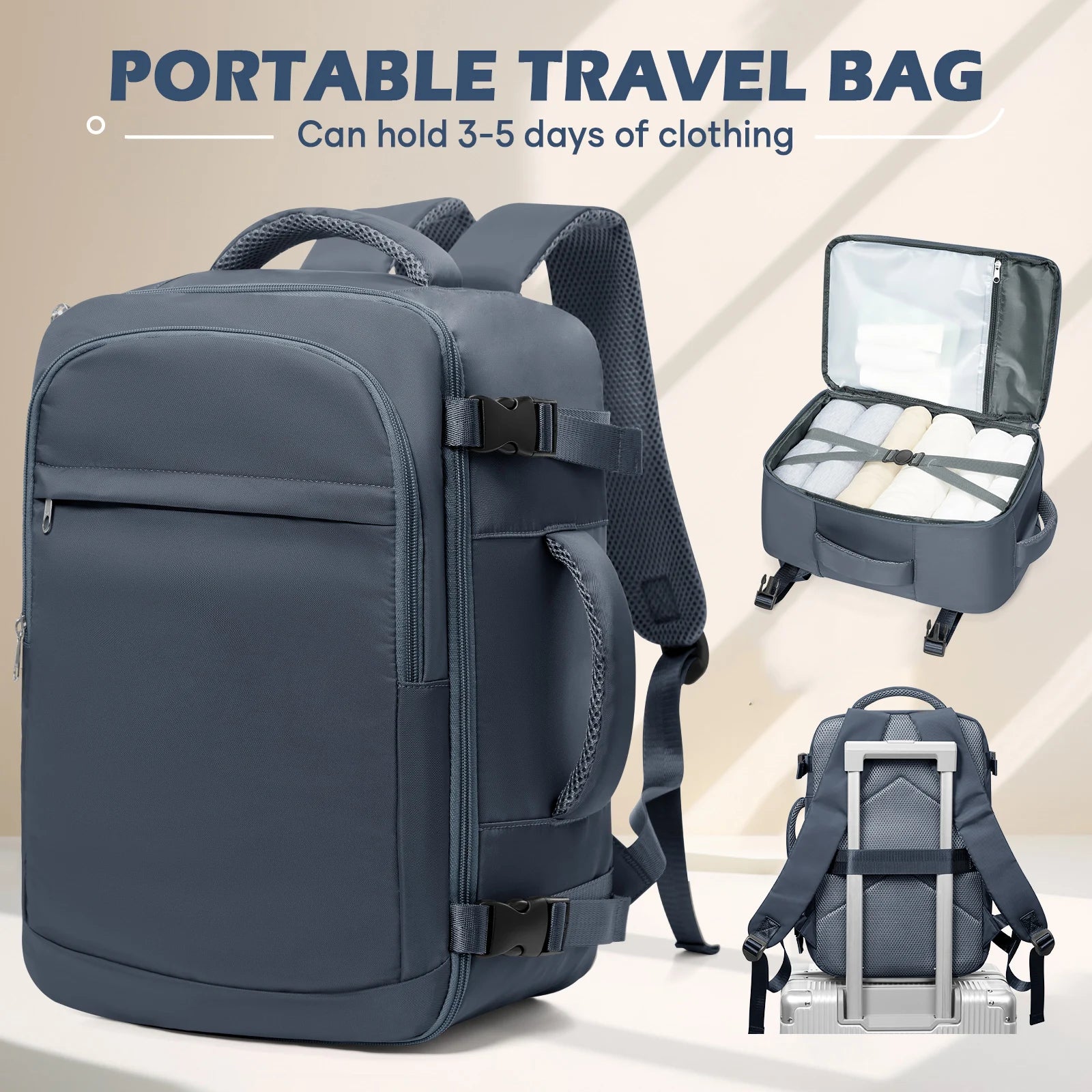 Ryanair Carry on Bag 40x30x20 cm Travel Bag Business Laptop Backpack，Travel Backpack For Women Men, Waterproof Backpack Bookbag