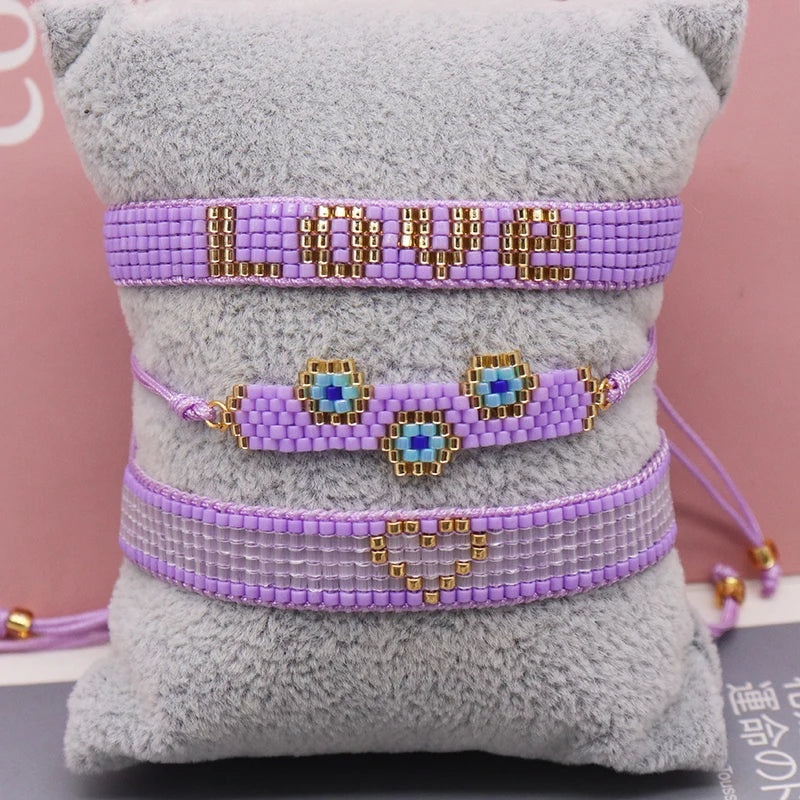 Miyuki beads hand woven Bohemia jewelry atmosphere luxury shiny seed beads adjustable bracelet elegant women's party Gifts